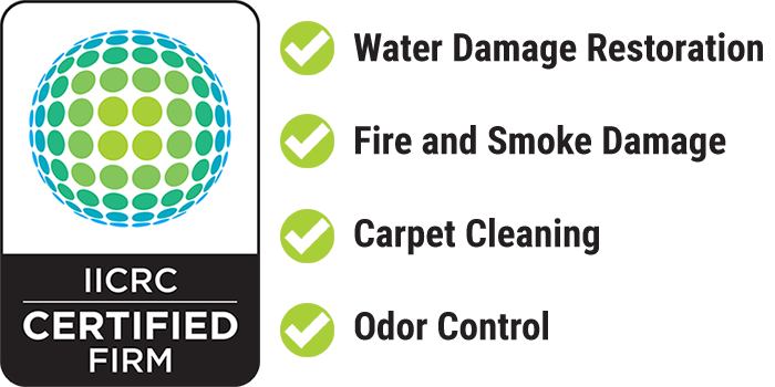 DryMaster Restoration is IICRC Certified for Water Damage Restoration, Fire and Smoke Damage Restoration, Odor Control, and Carpet Cleaning